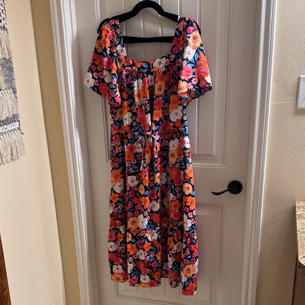 Draper James Multicolor Floral Midi Dress